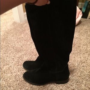 Suede knee high boots